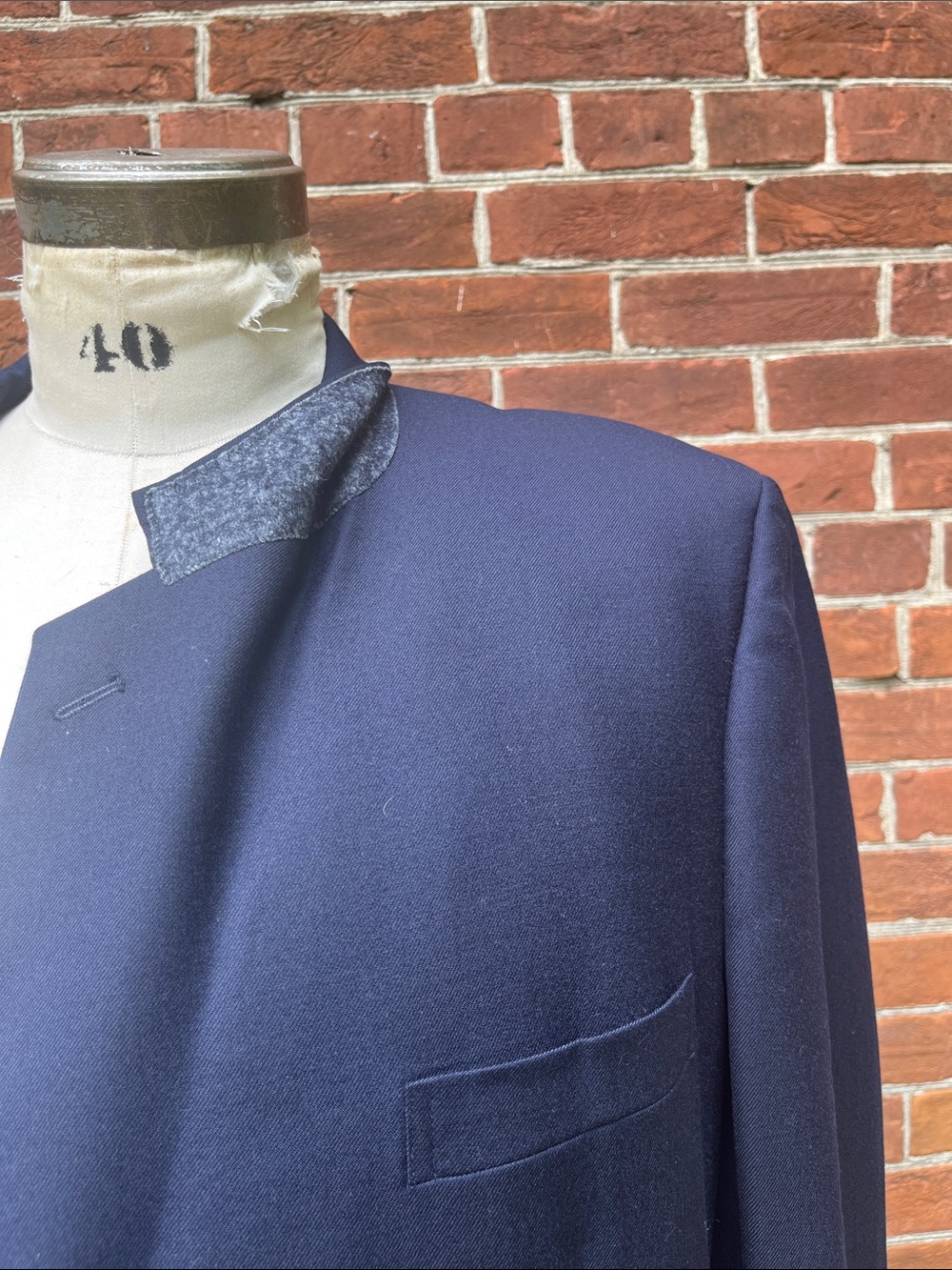 Vintage Yves Saint Laurent Navy Two-Button Sport Coat - Picture 4 of 8